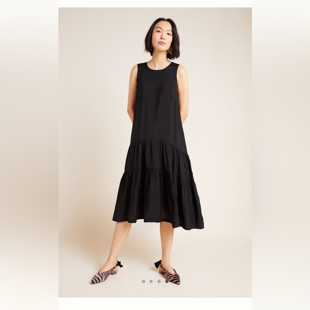 Maeve Black Sleeveless Midi Sundress